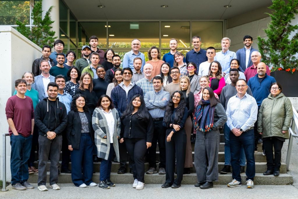 Prism Engineering staff group posing in front of the Burnaby office on October 2024