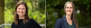 Image of two Prism Engineering staff: Sarah Smith who is the outgoing Sustainability Team Leader and Julianne Picker-Bell, who is in the incoming Sustainability Team Leader.