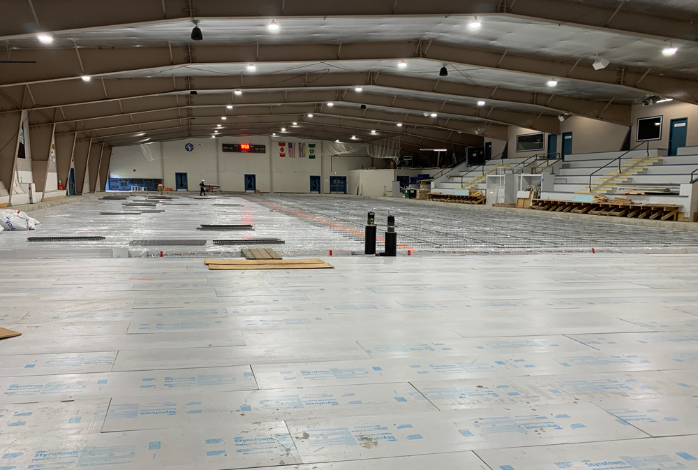 Hope Recreation Centre ice rink construction